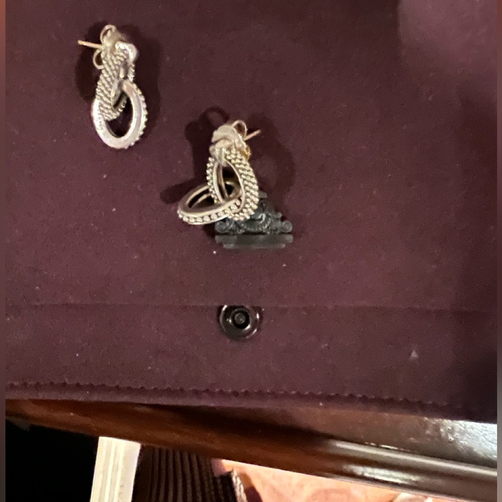 Sterling Silver Lagos Double Circle Earrings - image 2